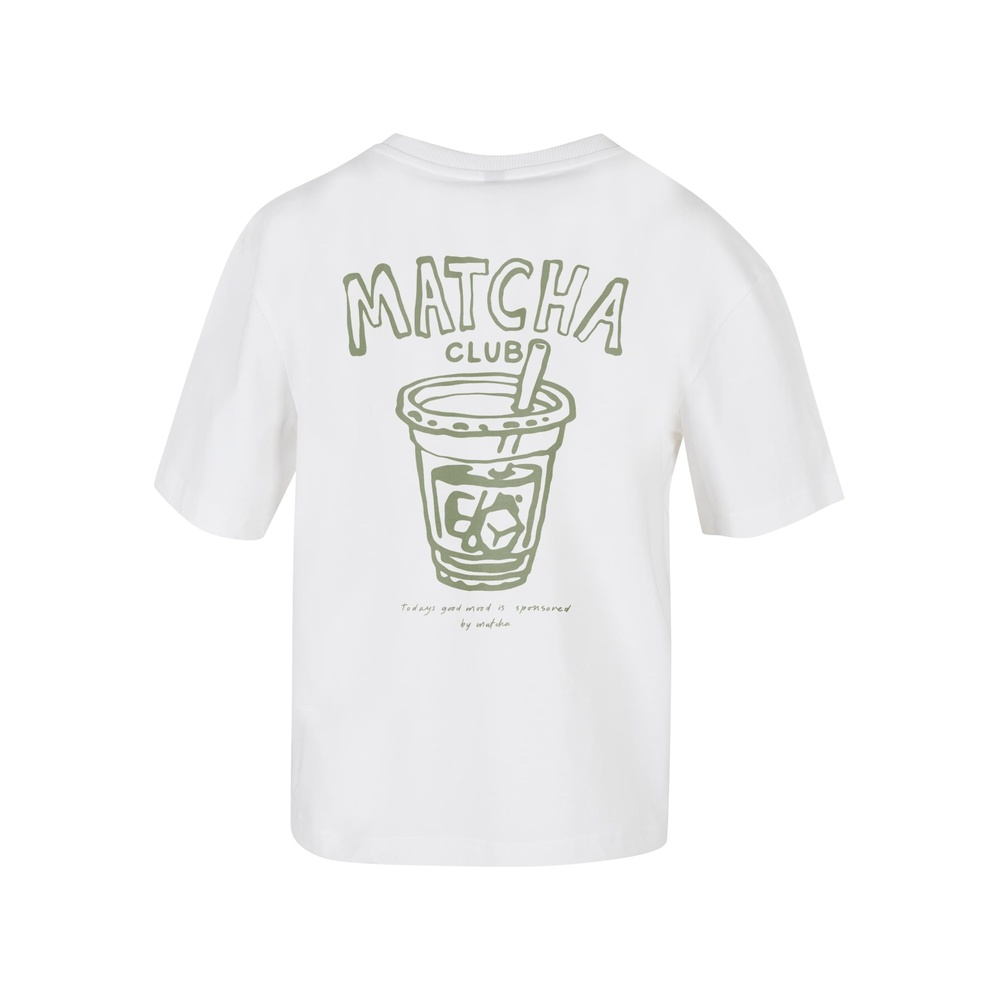 Miss Tee - Matcha Club Good Mood Dames Tshirt - Wit